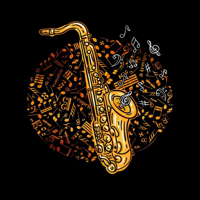 Saxophone music notes melody