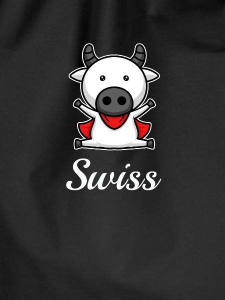 Schweiz Kuh Superheld Schweizer Geschenkidee
