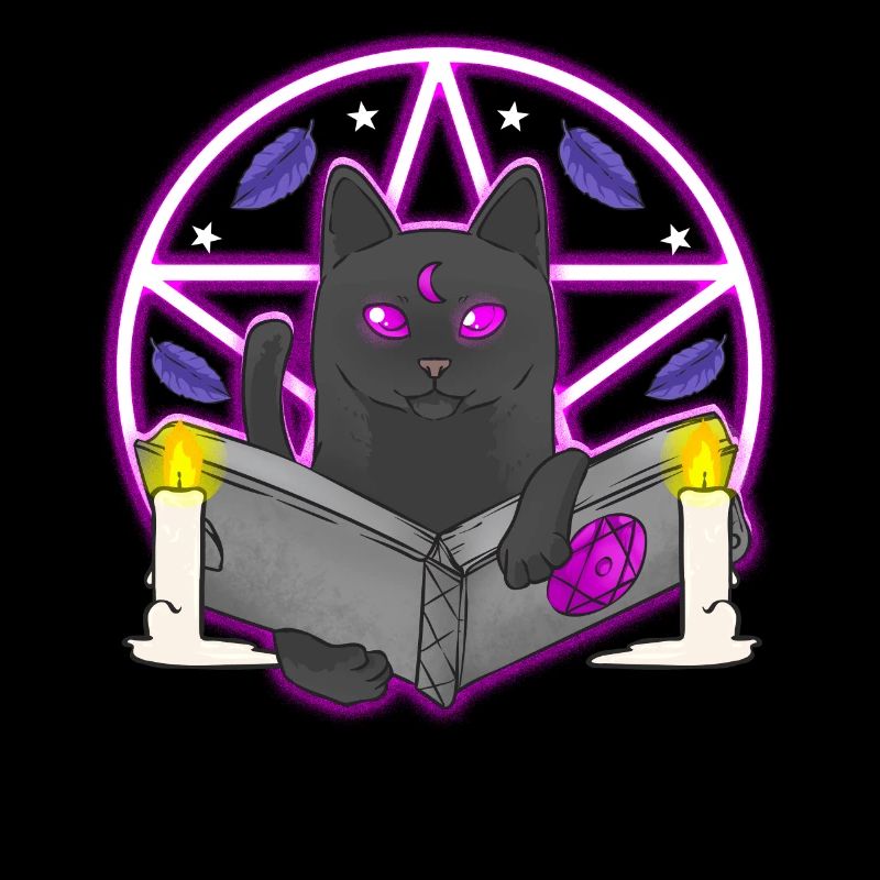 Pentacle Black Cat Halloween Witchcraft Witch