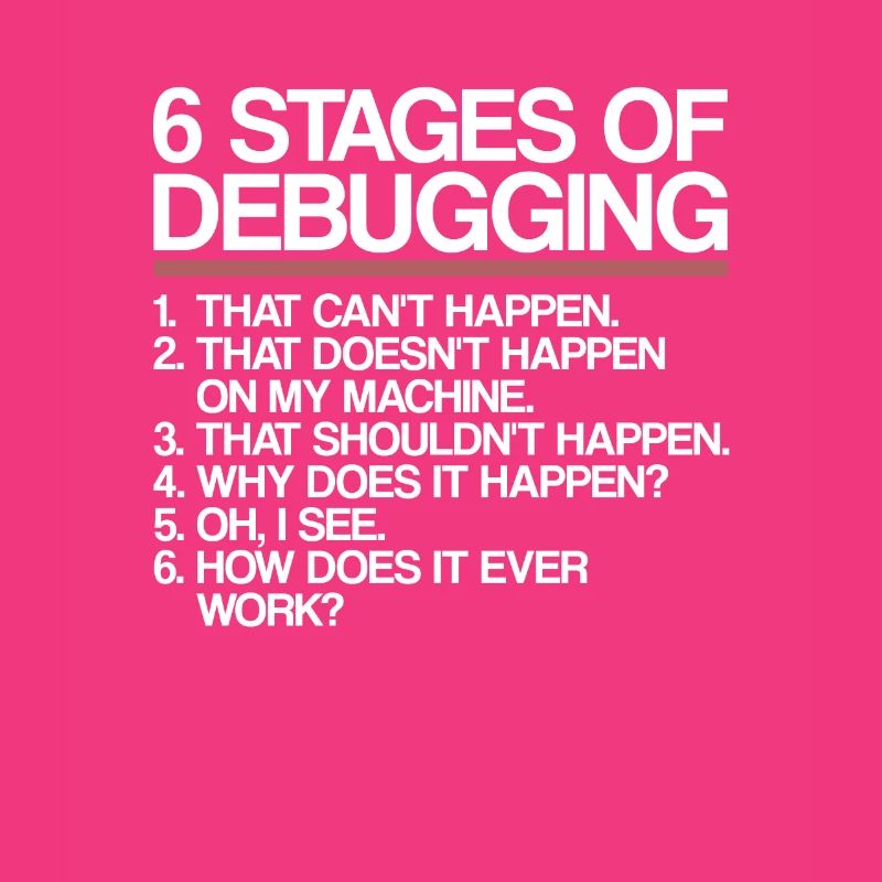 6 Stages of Debugging | Programmierer, Informatik