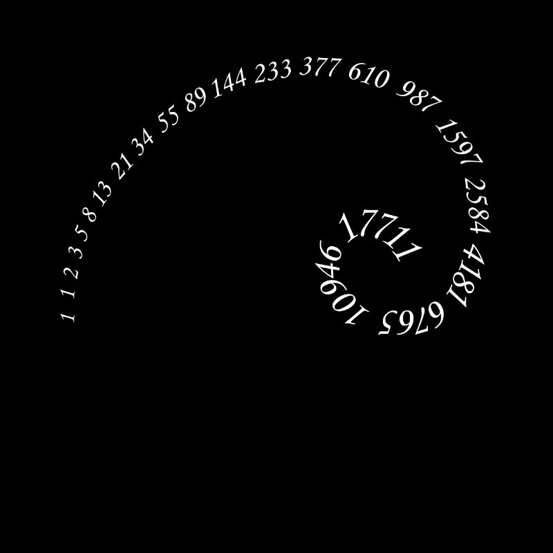 Séquence de Fibonacci géométrie spirale du nombre d'or