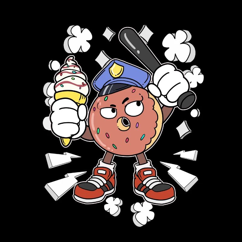 Donut Polizist Süßigkeiten Polizei Eiscreme Eis