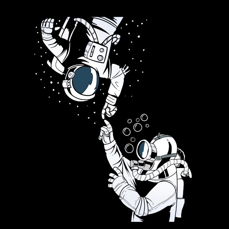 Space Gift Print Diver und Astronaut Science