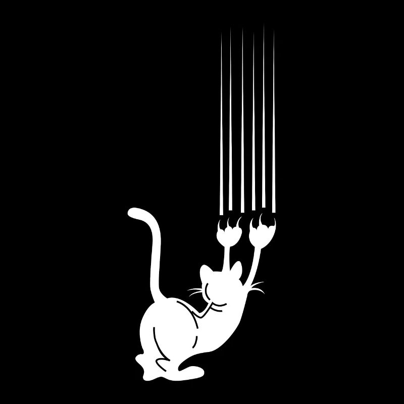 Climbing Cat with Scratch Marks Design