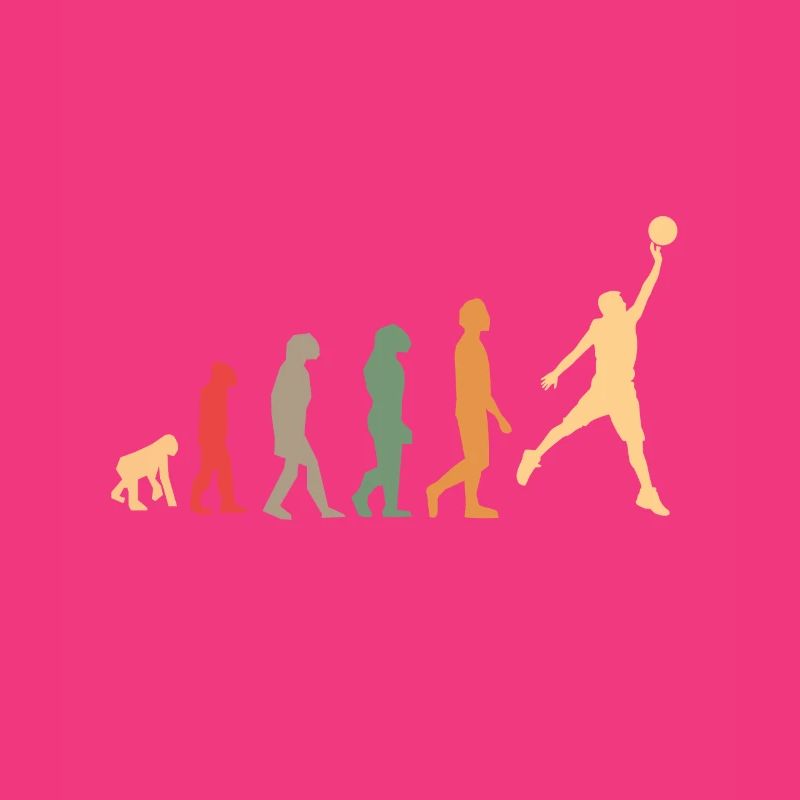 panier de basket vintage, retro evolution avec dunk