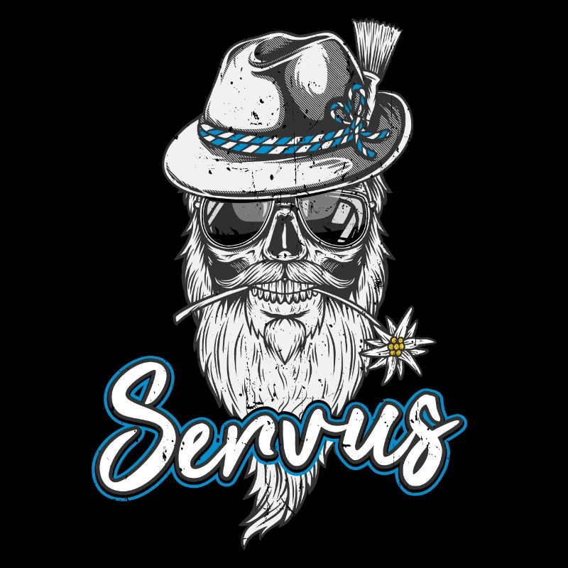 Servus Cooler Bayern Skull bavarian Bua