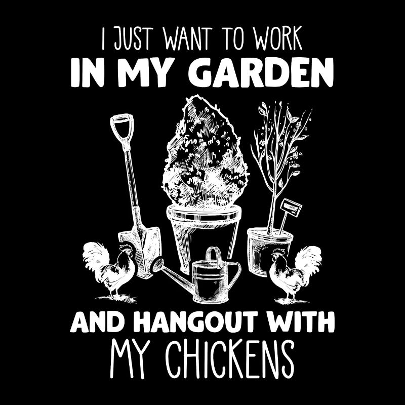 Repaire de jardin drôle avec des éleveurs de poulet