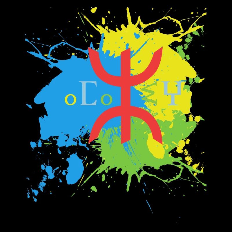 Amazigh Splash Art Design Drapeau amazigh berbère