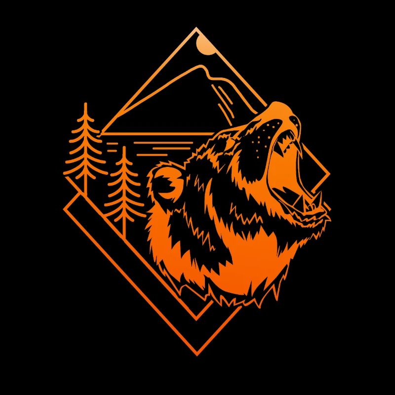 Bear - Mountain - Pine Trees - Nature Lover Gift