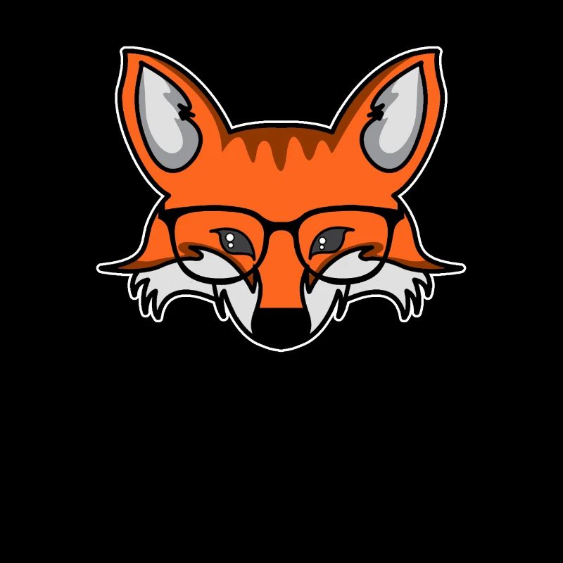 Smart nerdy fox with glasses