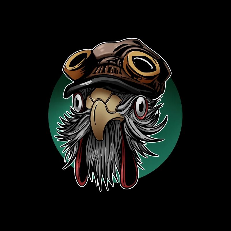 Coq avec motif steampunk