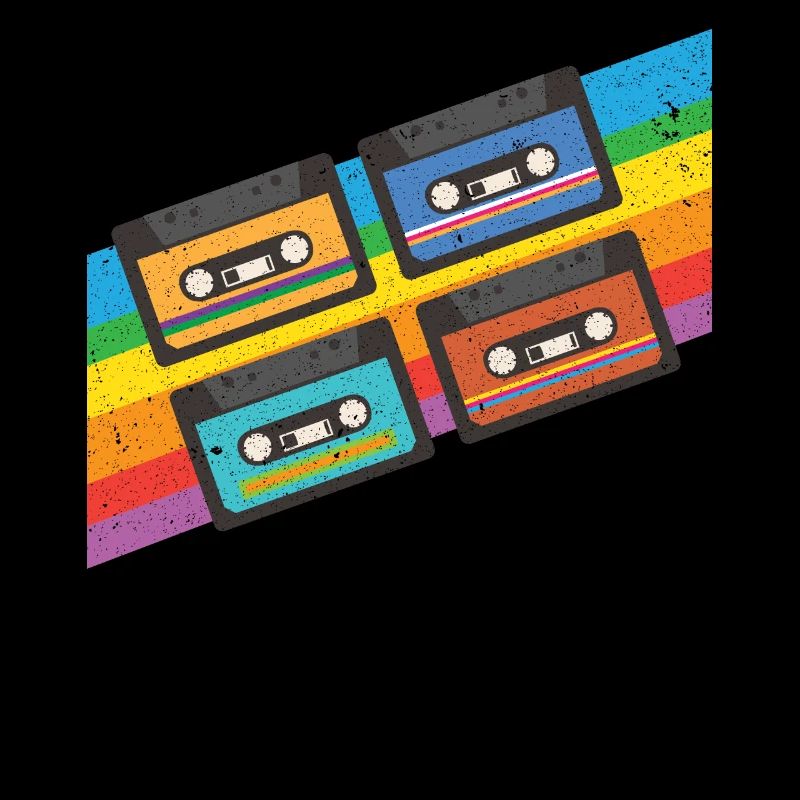 Cassette vintage colorée
