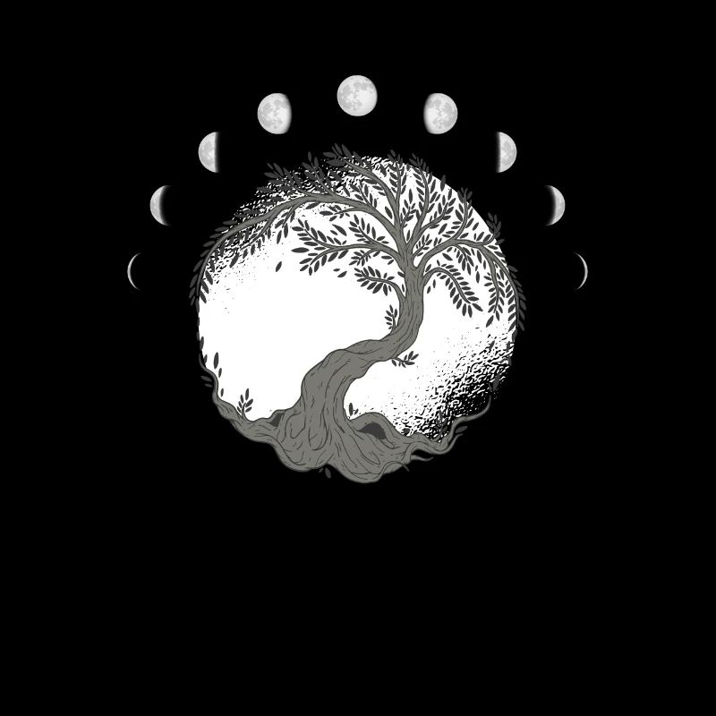 Weltesche Yggdrasil Baum des Lebens Mondzeichen