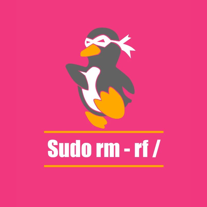 Tux Linux Pinguin Sudo Rm Rf Computerfreak Hacker