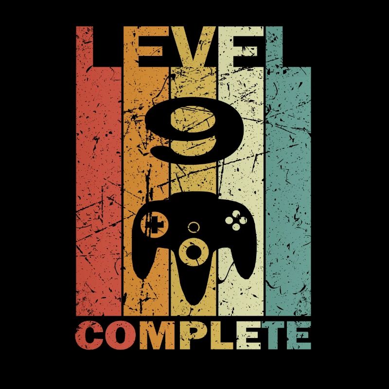 9th Birthday Level 9 Years Deco Party Retro