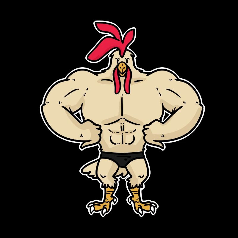 Bodybuilding rooster defined muscles