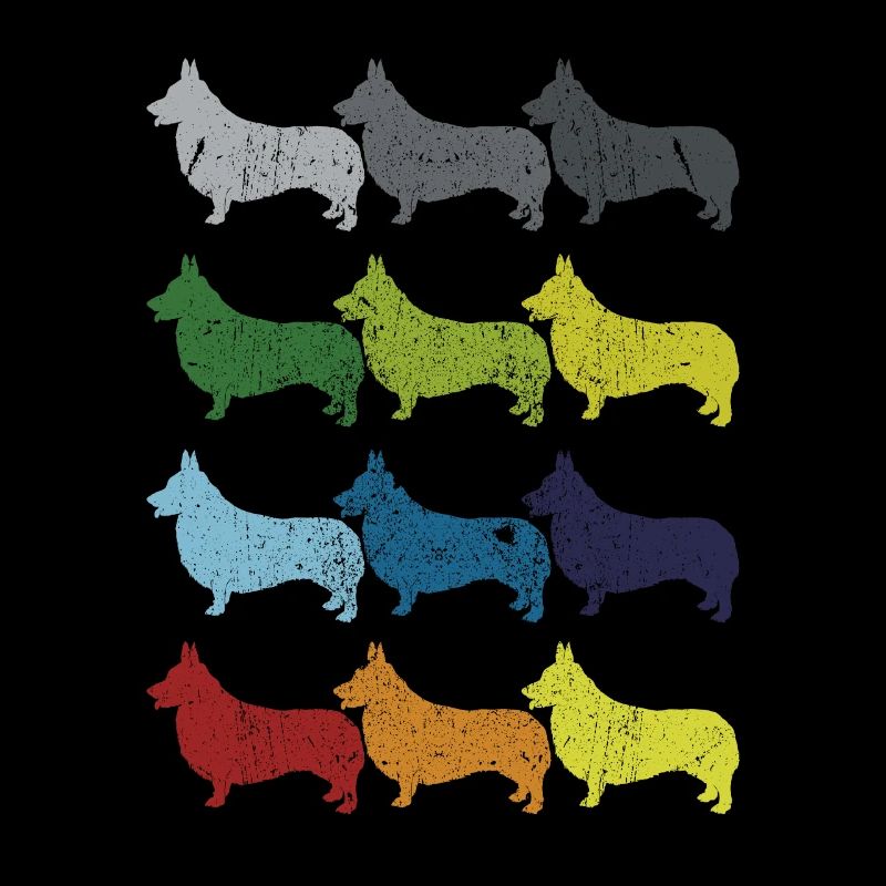 Neon Pop Art Retro Corgi Hund Geschenk