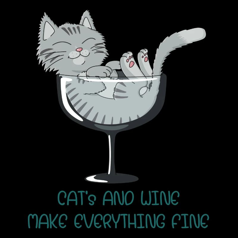 cat's and wine make everything fine. Forest cat