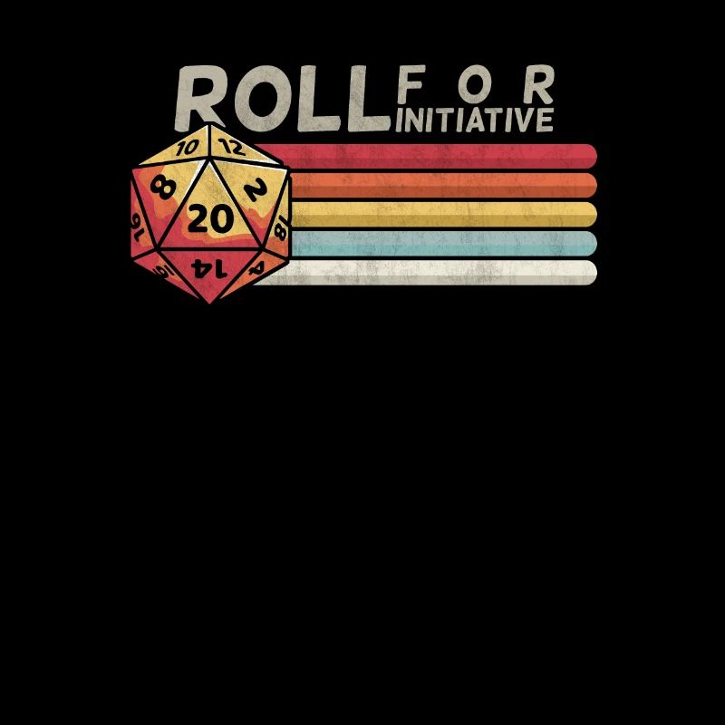 D20 Dice Tabletop Gaming Roll Initiative Retro RPG