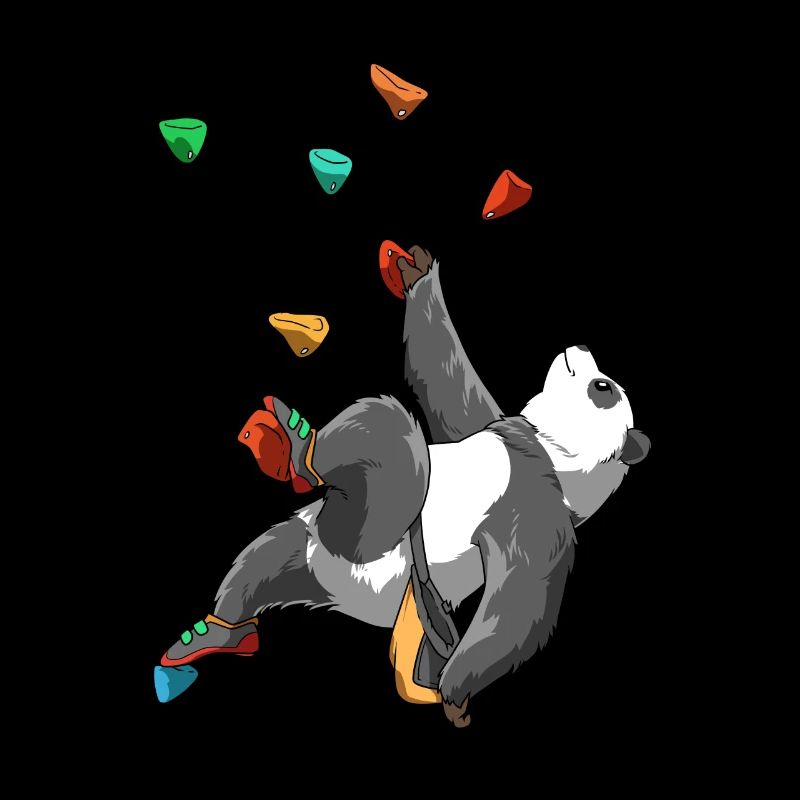 Funny panda bouldering and climbing gift