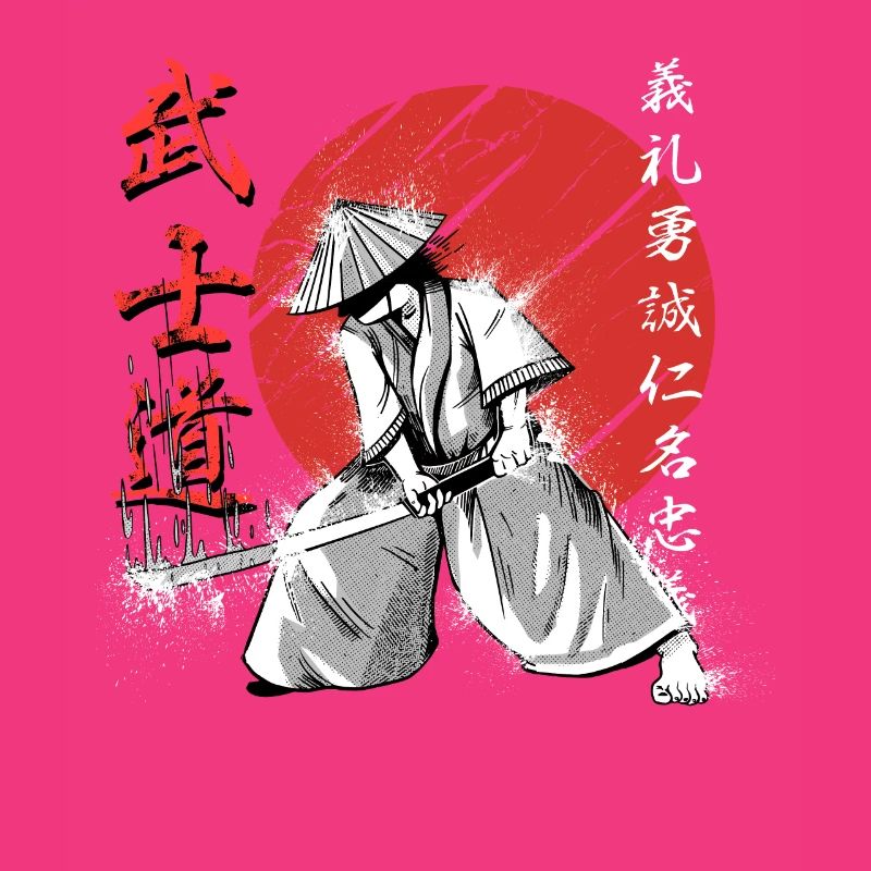 Samurai Bushido-Code Kanji-Krieger