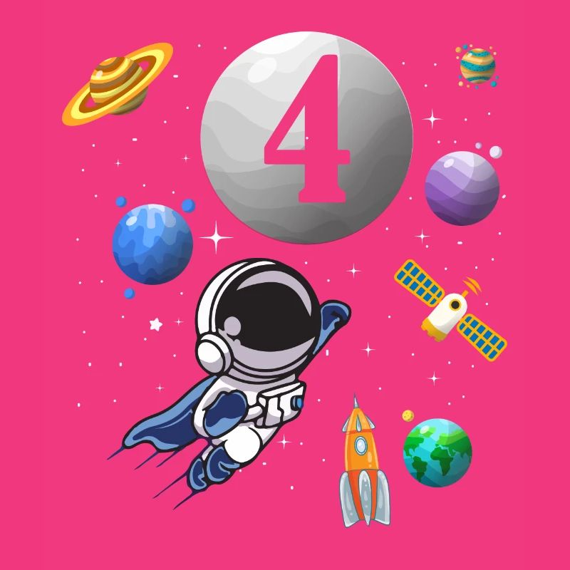 4ème anniversaire 4 ans astronaute spatial spatial