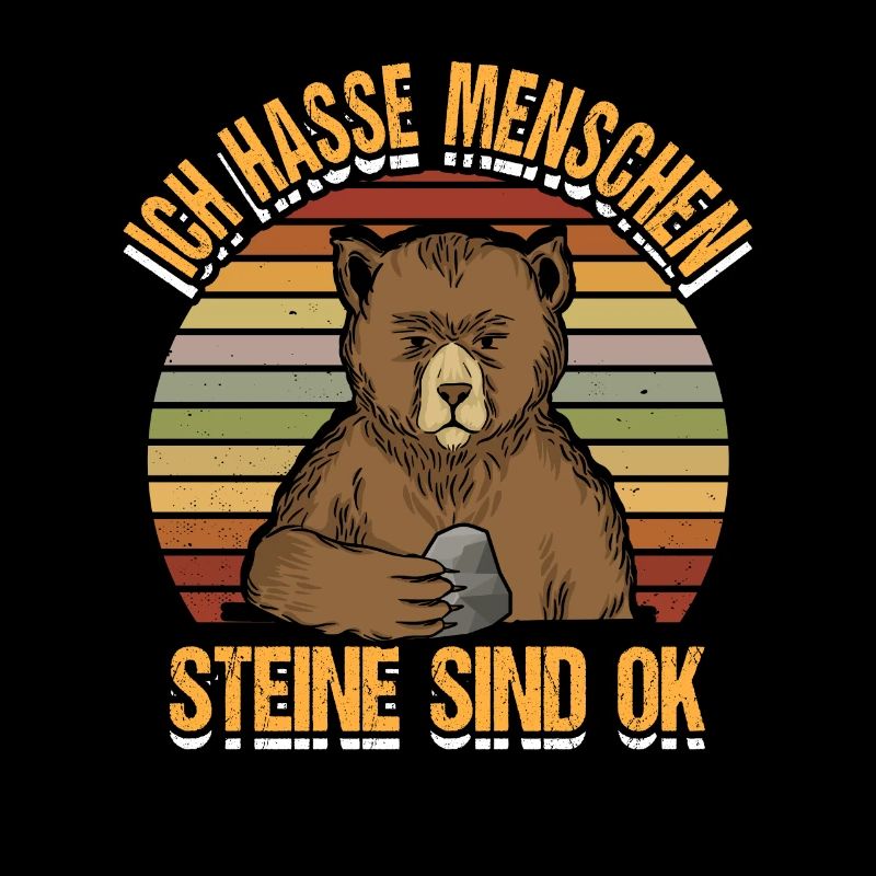 Ich hasse Menschen Bär Sprüche Sarkasmus