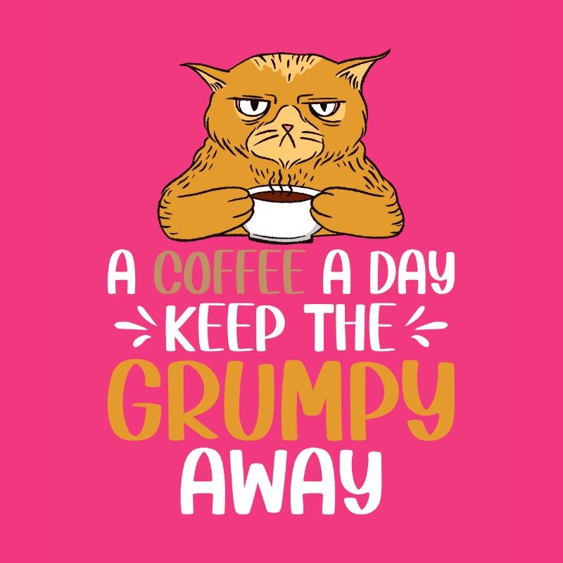 Café café grumpy chat bureau lundi