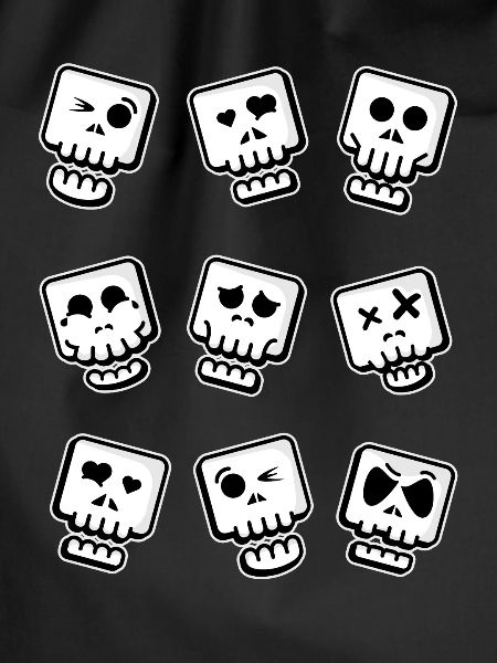 Funny Skulls Emoticon Skull