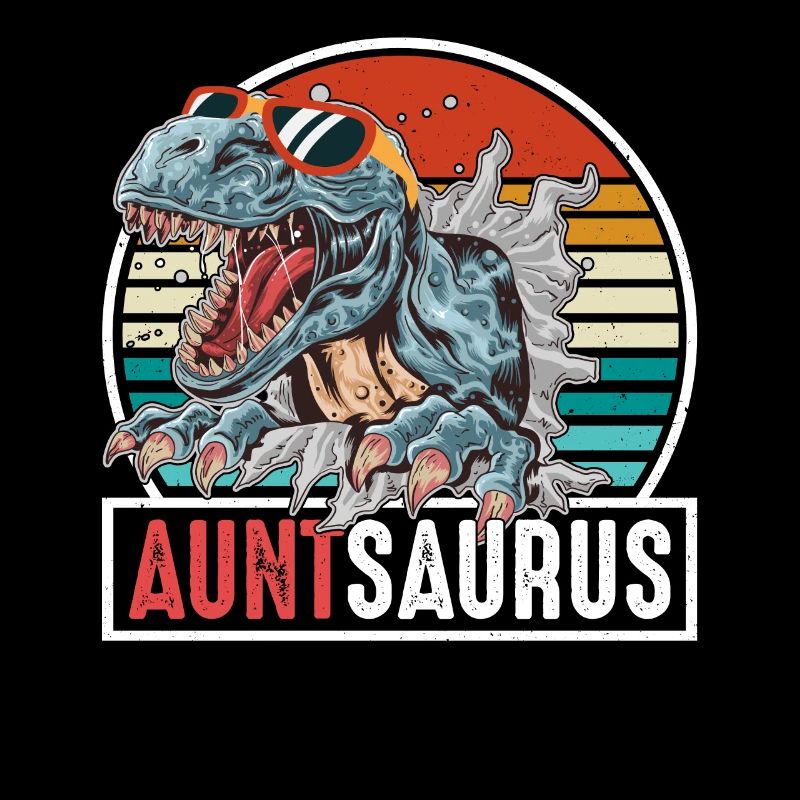 Aunt Saurus T-Rex Vintage Sunset