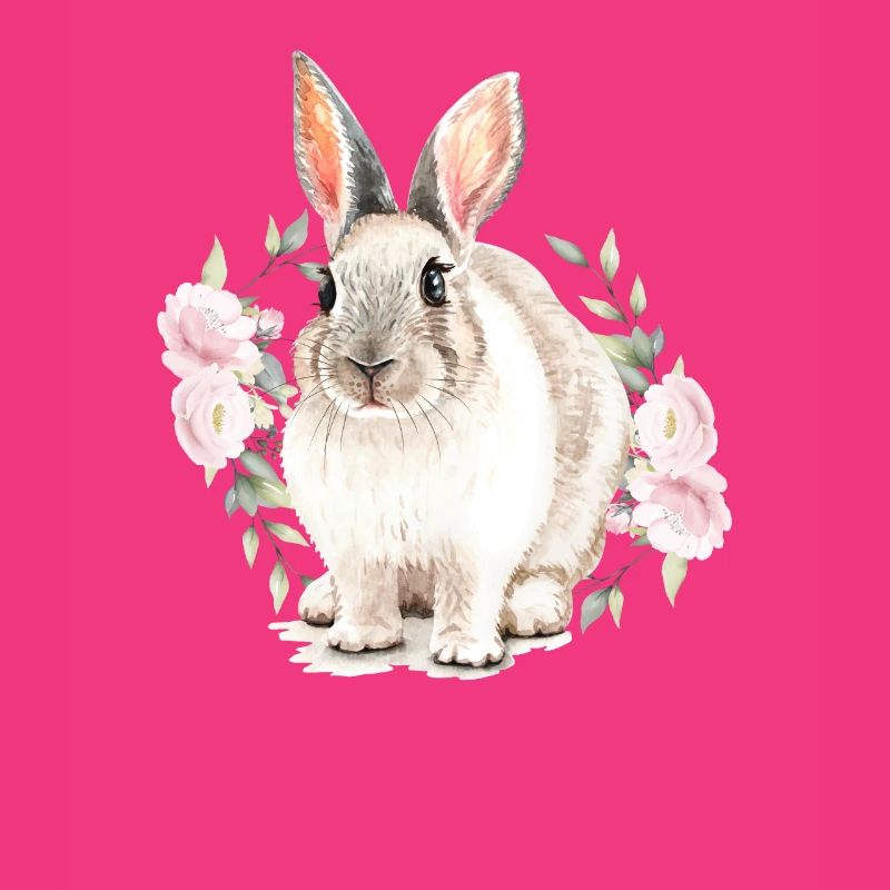Cute watercolor Easter rabbit