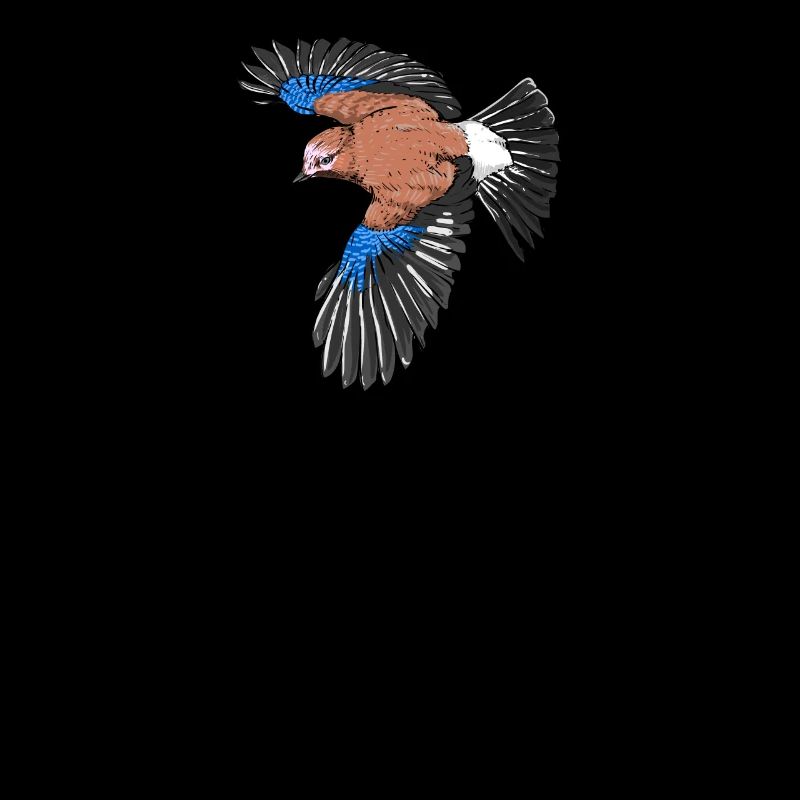 Jay I bird hunter forest motif for