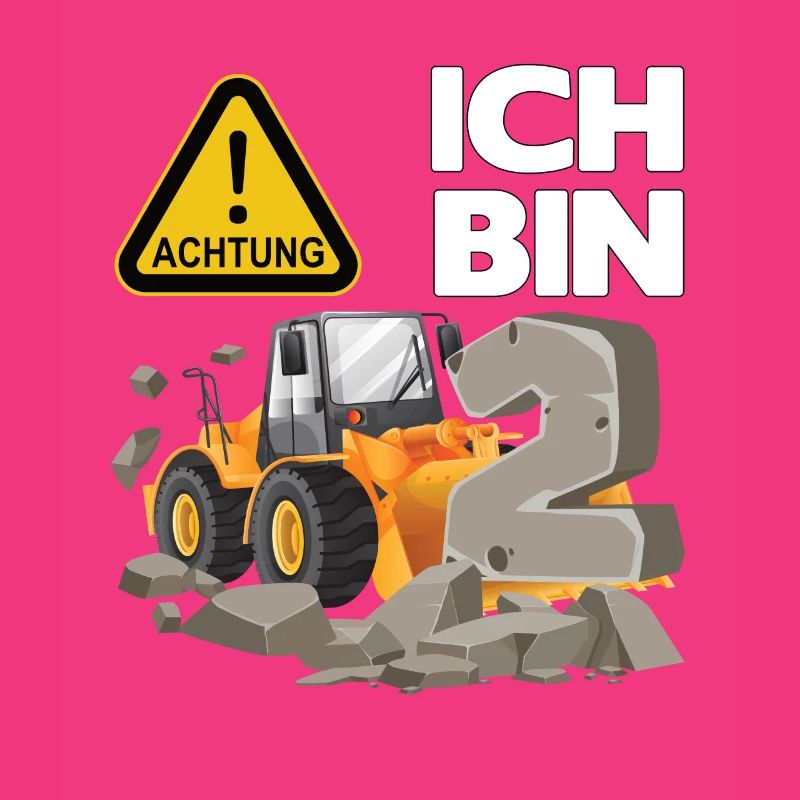 Bagger 2. Geburtstagsshirt Junge 2 Jahre Baustelle