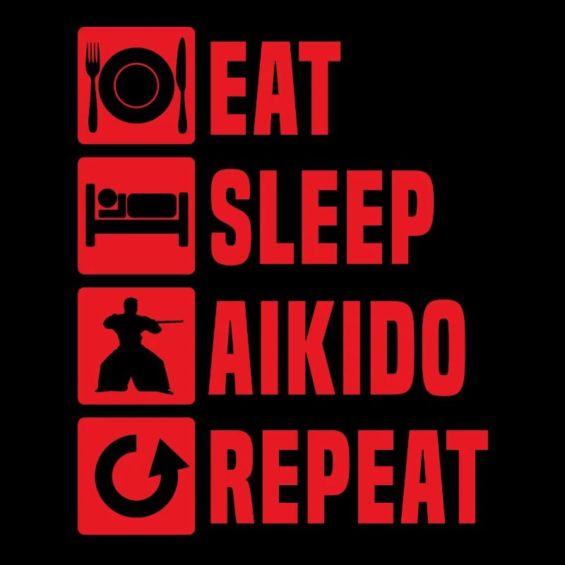 Combattant d’Aïkido Manger Sommeil Aïkido Répéter Garçon Mâle
