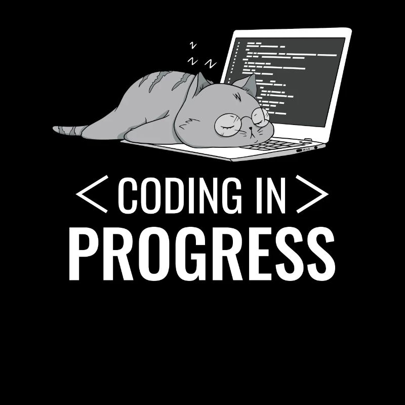 Programming Computer Nerd Cat