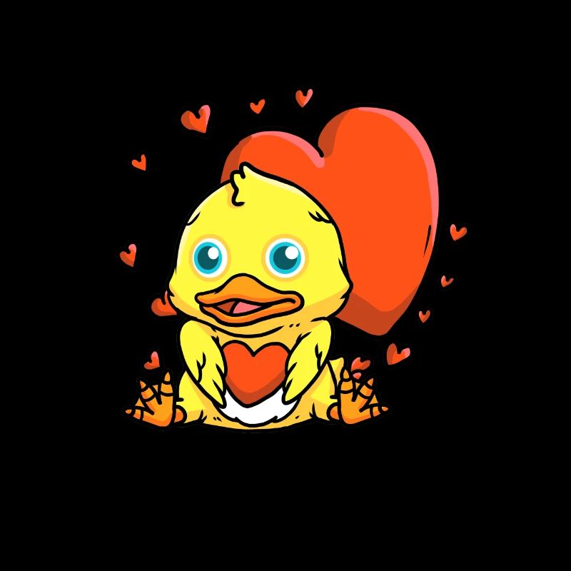 Cute Duck With Hearts Duck Lovers Valentine's Day