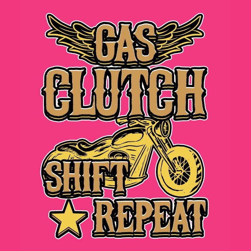 Gas Clutch Shift Repeat Motorcycle Biker