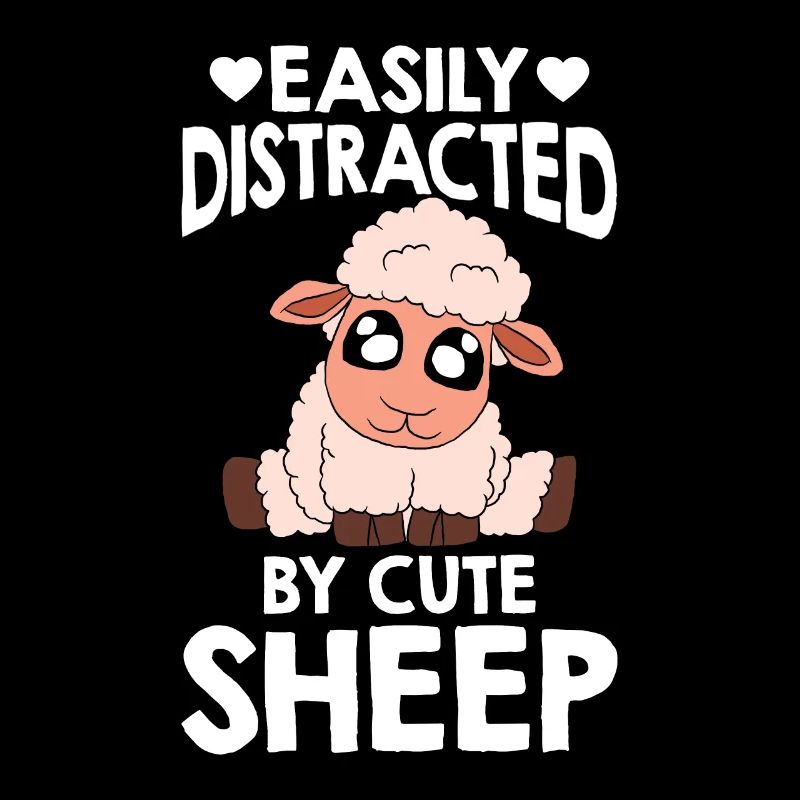 Drôle de mouton distrait par de mignons moutons