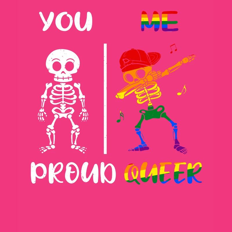 Dab Skeleton Rainbow Proud Queer Pride LGBT