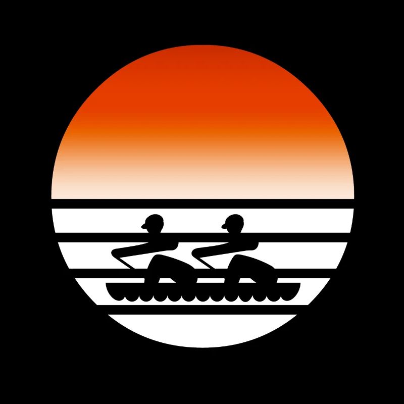 Retro Sunset Crew Rowing T-Shirt Present Gift