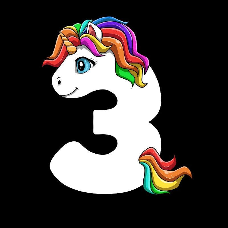 Dritter Geburtstag Einhorn 3 Jahre alt Junge