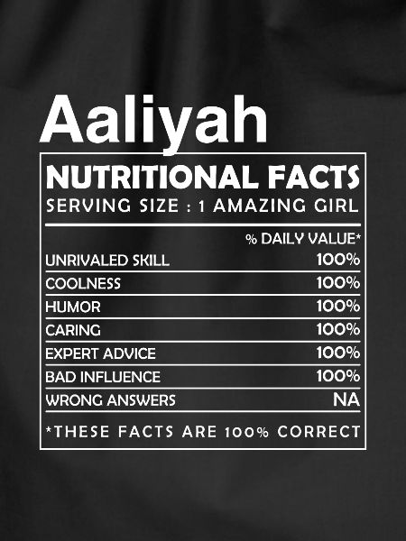 AALIYAH Nutritional Facts