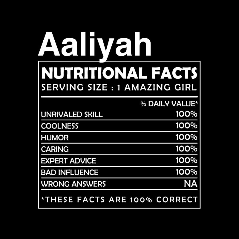 AALIYAH Faits nutritionnels