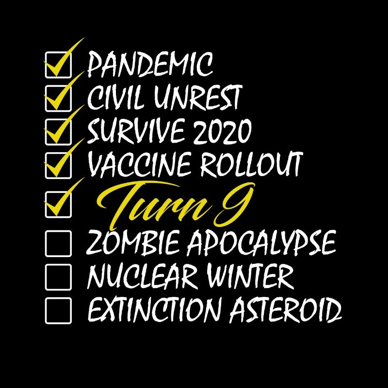 Turn 9 Checklist Funny Birthday Gift Funny Birthda
