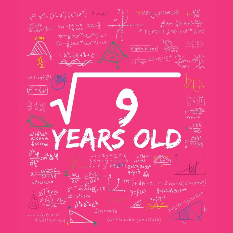 Square Root of 9 3RD Funny Math Birthday