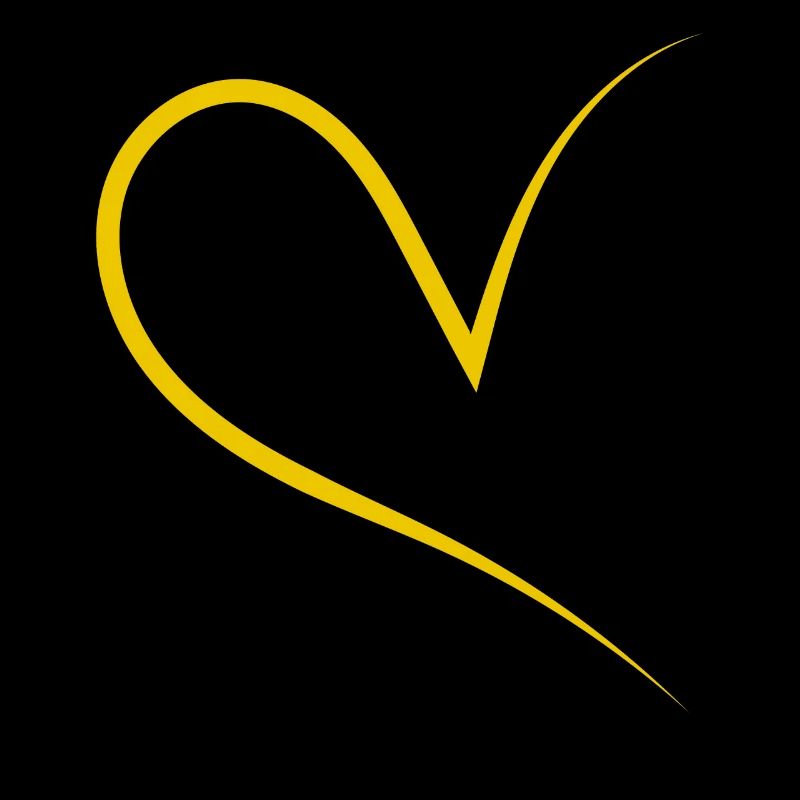 Half Heart Yellow Simple