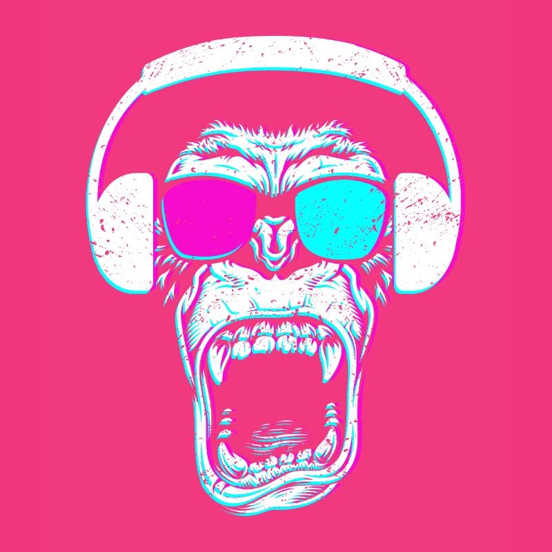 Monkey DJ mit Kopfhörer & Sonnenbrille Geschenk