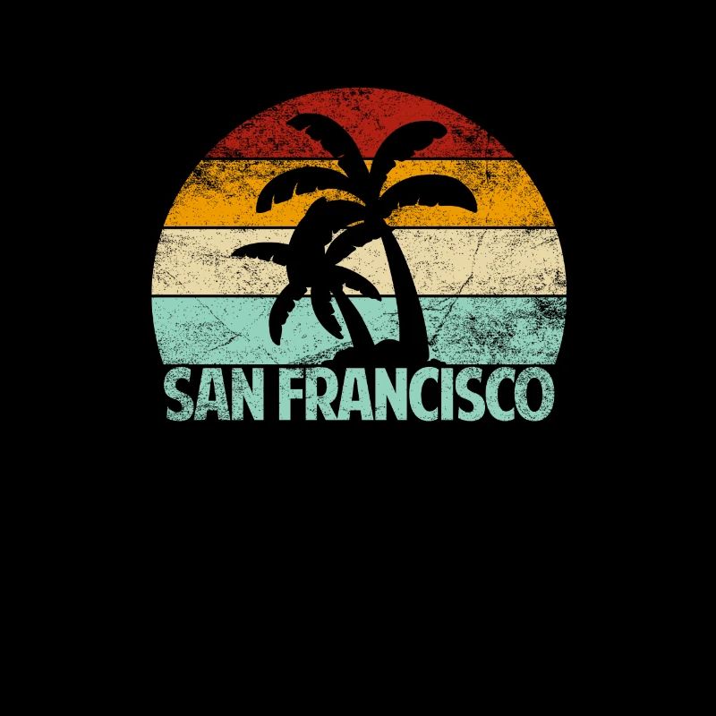 San Francisco Souvenir Palmiers Été Sun Beach