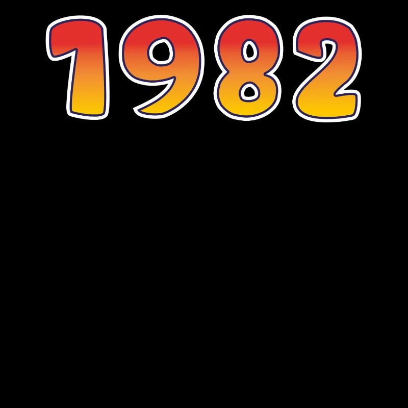 1982 Année chanceuse en orange - Design jaune