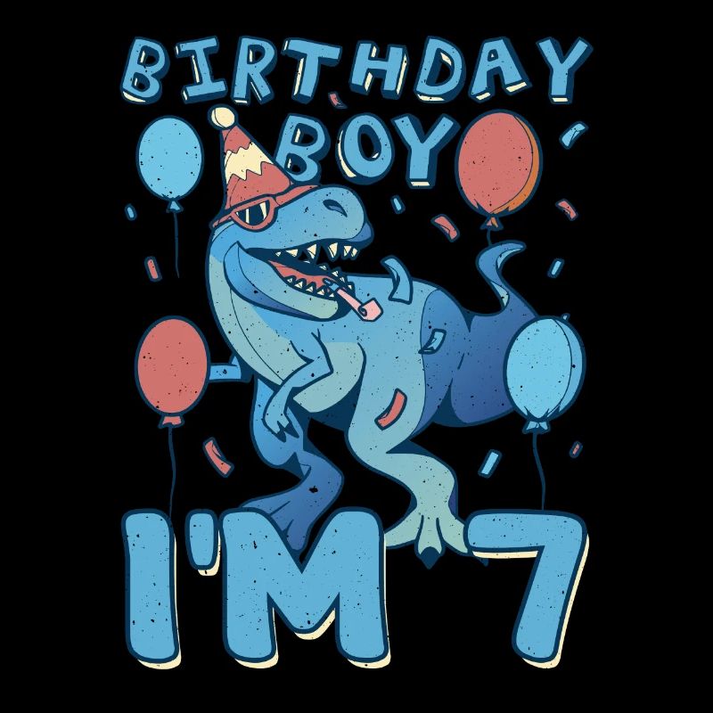 Garçon Age 7 ans Mignon Naissance Né Roar Dinosaure